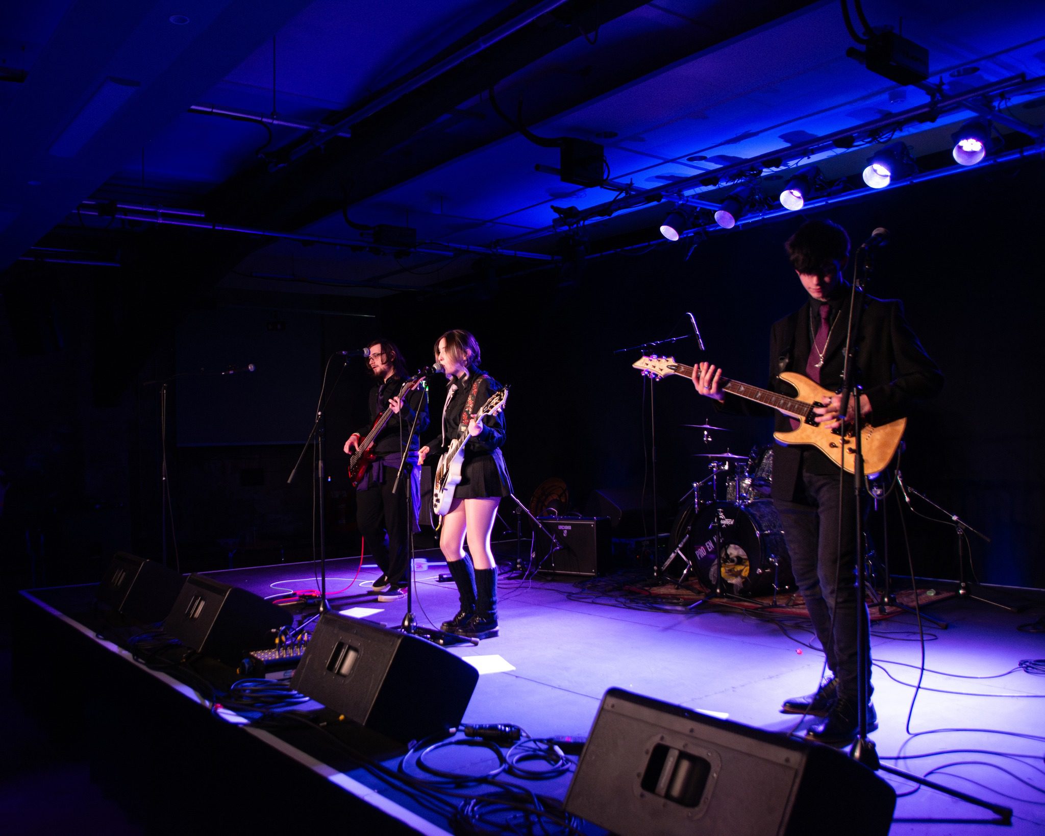 A band playing live on stage