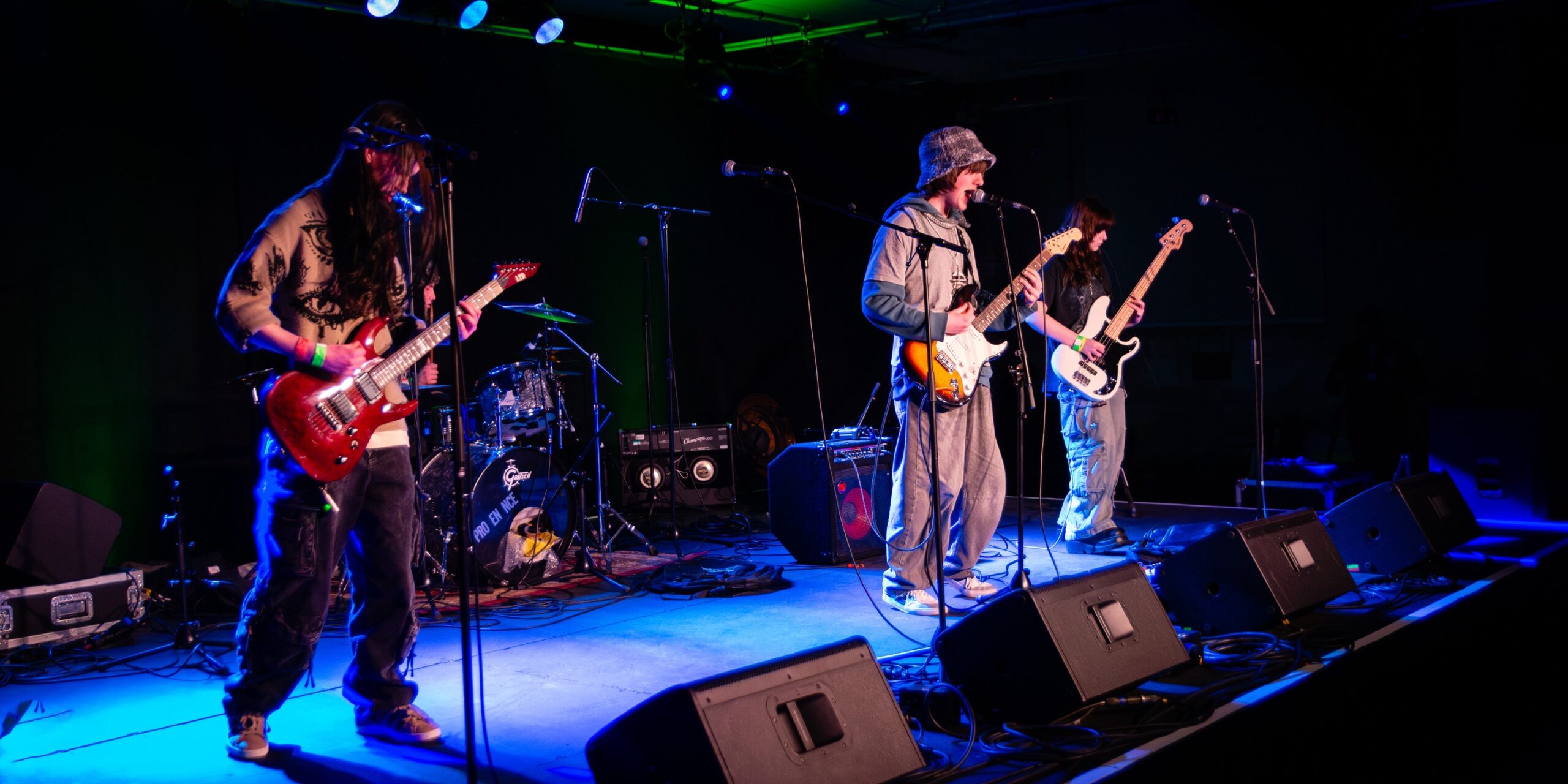 A band playing live on stage