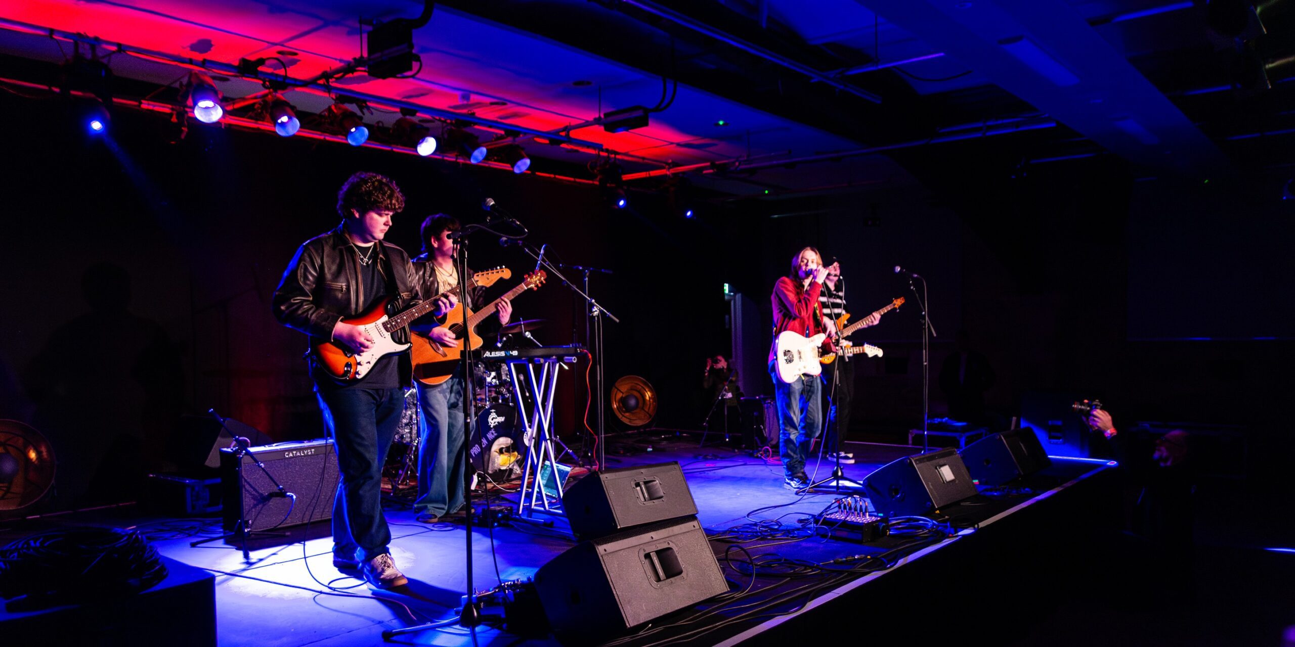 A band playing live on stage