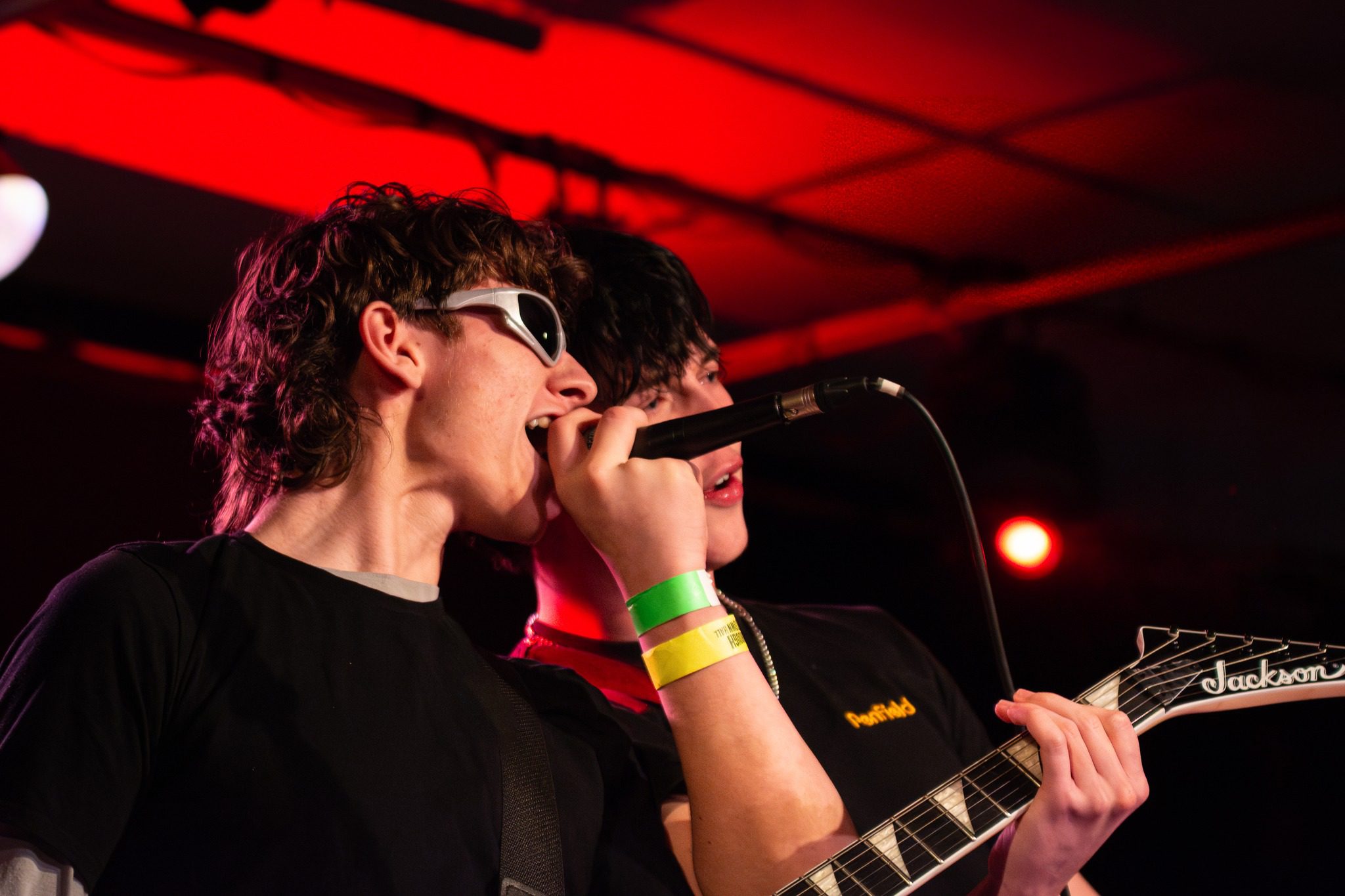 A band playing live on stage